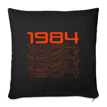 Neon 1984 Retro Line Design - Sofa pillowcase 17,3'' x 17,3'' (45 x 45 cm) - black - Front