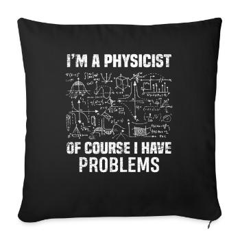 Cadeau de mathématicien physicien physique - Housse de coussin décorative 45 x 45 cm - noir - Devant