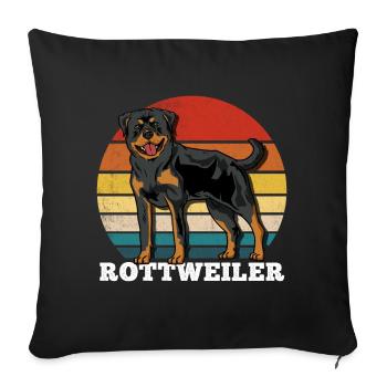 Rottweiler Rétro - Housse de coussin décorative 45 x 45 cm - noir - Devant