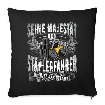 Staplerfahrer - Sofakissenbezug 45 x 45 cm - Schwarz - Vorne