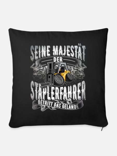 Staplerfahrer - Sofakissenbezug 45 x 45 cm - Schwarz