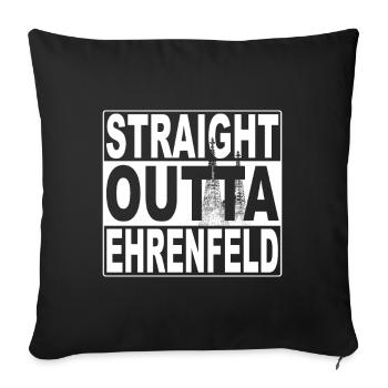 Straight Outta Ehrenfeld Cathédrale de Cologne Cologne Cologne - Housse de coussin décorative 45 x 45 cm - noir - Devant