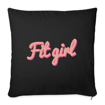 Fitgirl Rose 3D Script - Housse de coussin décorative 45 x 45 cm - noir - Devant