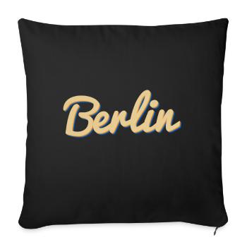 Berlin Script Vintage Wortmarke - Sofakissenbezug 45 x 45 cm - Schwarz - Vorne