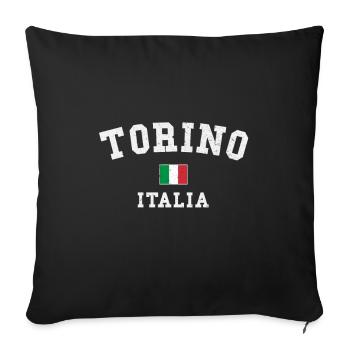 Turin Torino Italy - Sofa pillowcase 17,3'' x 17,3'' (45 x 45 cm) - black - Front