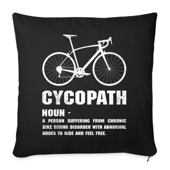 Cyclist Path Bold Bike Art - Sofa pillowcase 17,3'' x 17,3'' (45 x 45 cm) - black - Front