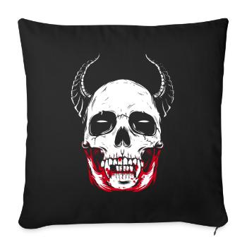Vampire skeleton horror skull - Sofa pillowcase 17,3'' x 17,3'' (45 x 45 cm) - black - Front