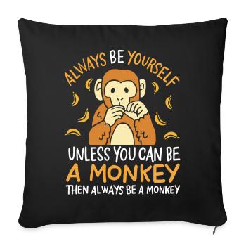 monkey - Sofa pillowcase 17,3'' x 17,3'' (45 x 45 cm) - black - Front