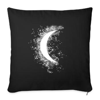 Moon in the fog with stars gift - Sofa pillowcase 17,3'' x 17,3'' (45 x 45 cm) - black - Front