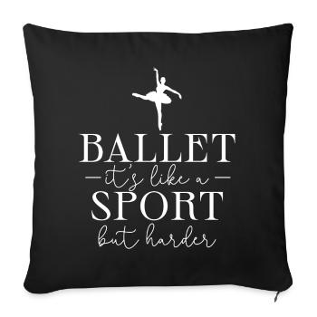 Ballerine de ballet - Housse de coussin décorative 45 x 45 cm - noir - Devant