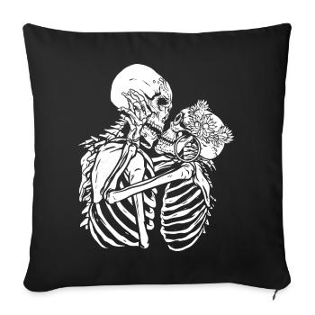 Skelett Kuss Küssende Skelette Rock Punk Geschenk - Sofakissenbezug 45 x 45 cm - Schwarz - Vorne