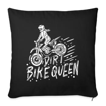 Motocross Femme Motocross Pilote - Housse de coussin décorative 45 x 45 cm - noir - Devant