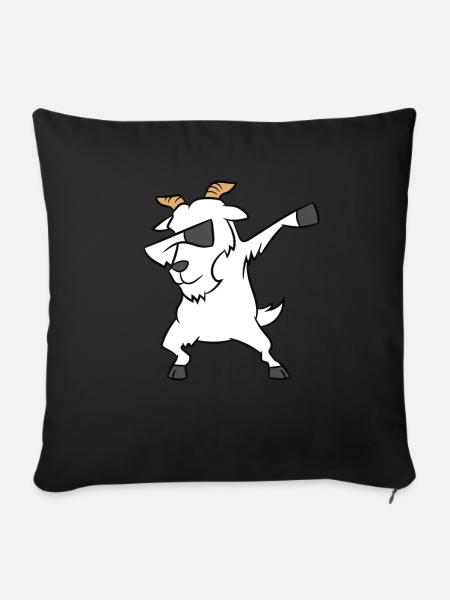 Dabbing Ziege Lustige Dabbende Ziege - Sofakissenbezug 45 x 45 cm - Schwarz