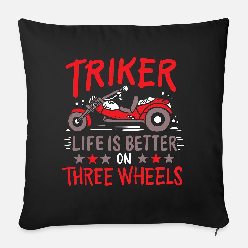 Triker Trike Dreirad - Sofakissenbezug 45 x 45 cm - Schwarz
