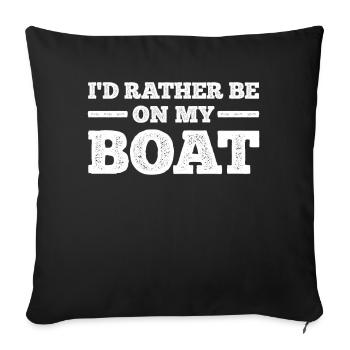 Boating Boating - Sofa pillowcase 17,3'' x 17,3'' (45 x 45 cm) - black - Front