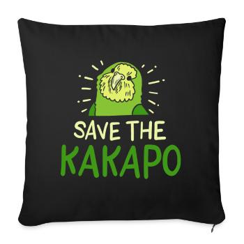 Kakapo - Sofa pillowcase 17,3'' x 17,3'' (45 x 45 cm) - black - Front
