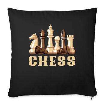 Schach - Sofakissenbezug 45 x 45 cm - Schwarz - Vorne