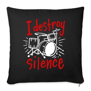 Tambour Batteur - Housse de coussin décorative 45 x 45 cm - noir - Devant
