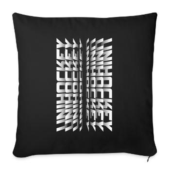 Floorball flipbook typography - Sofa pillowcase 17,3'' x 17,3'' (45 x 45 cm) - black - Front
