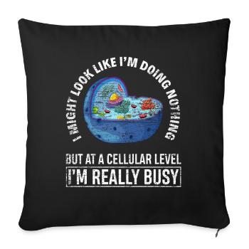 Énonciations drôles de biologie - Housse de coussin décorative 45 x 45 cm - noir - Devant