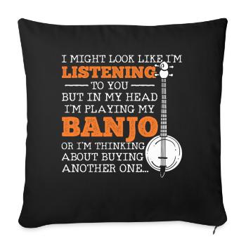 Banjo - Housse de coussin décorative 45 x 45 cm - noir - Devant