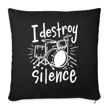 Drummer Drums - Sofa pillowcase 17,3'' x 17,3'' (45 x 45 cm) - black - Front
