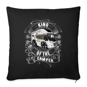 King Of The Camper - Sofakissenbezug 45 x 45 cm - Schwarz - Vorne