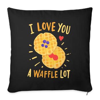 Waffles Waffle Bakers - Sofa pillowcase 17,3'' x 17,3'' (45 x 45 cm) - black - Front