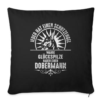 Dobermann - Sofakissenbezug 45 x 45 cm - Schwarz - Vorne