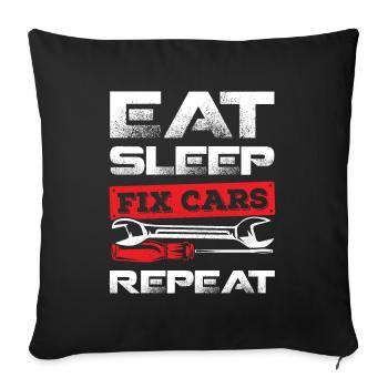 Race car auto mechanic auto mechanic gift - Sofa pillowcase 17,3'' x 17,3'' (45 x 45 cm) - black - Front