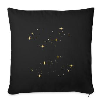 Étoiles étoiles étoiles étoiles - Housse de coussin décorative 45 x 45 cm - noir - Devant