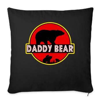 papa ours - Housse de coussin décorative 45 x 45 cm - noir - Devant