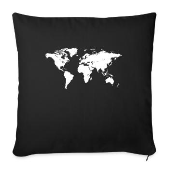 La carte du monde la carte du monde planète terre - Housse de coussin décorative 45 x 45 cm - noir - Devant
