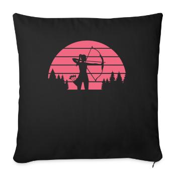 Tir à l'arc - Housse de coussin décorative 45 x 45 cm - noir - Devant