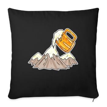 Berge und Bier - Sofakissenbezug 45 x 45 cm - Schwarz - Vorne