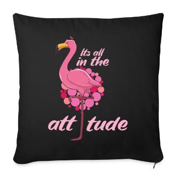 Flamingo - Sofa pillowcase 17,3'' x 17,3'' (45 x 45 cm) - black - Front