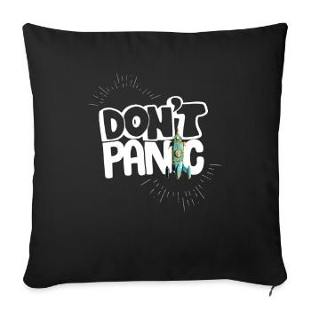 keine angst panik spruch comic rakete Humor Helfer - Sofakissenbezug 45 x 45 cm - Schwarz - Vorne