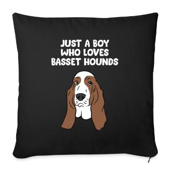 Juste un boy Who Loves Basset Hounds - Housse de coussin décorative 45 x 45 cm - noir - Devant