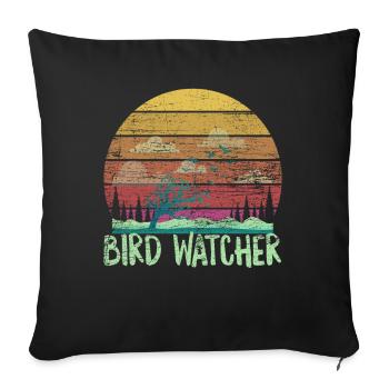 Birdwatchers - Sofa pillowcase 17,3'' x 17,3'' (45 x 45 cm) - black - Front