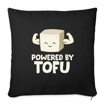 Vegan Vegetarian Love Tofu Powered By Tofu - Sofakissenbezug 45 x 45 cm - Schwarz - Vorne