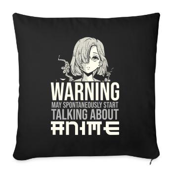 Talking About Anime - Manga Dessin - Housse de coussin décorative 45 x 45 cm - noir - Devant