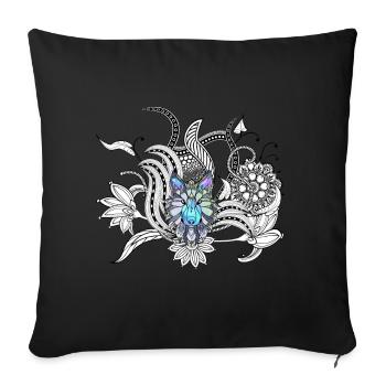 Super loup, lineart - Housse de coussin décorative 45 x 45 cm - noir - Devant