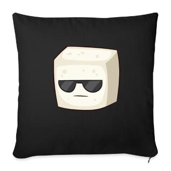 Cute Tofu With Sunglasses Vegan Vegetarian Tofu - Sofakissenbezug 45 x 45 cm - Schwarz - Vorne