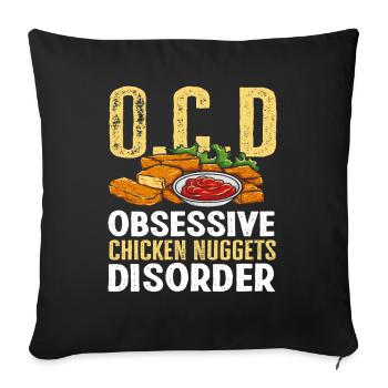 Trouble des pépites de poulet - Housse de coussin décorative 45 x 45 cm - noir - Devant
