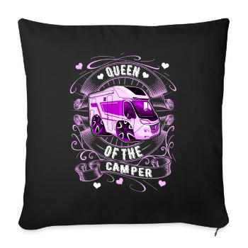 Queen Of The Camper - Sofa pillowcase 17,3'' x 17,3'' (45 x 45 cm) - black - Front