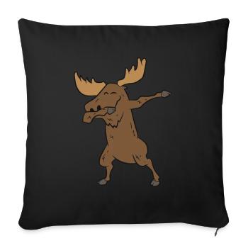 Dabbing Moose Kids Funny Canadian Moose - Sofakissenbezug 45 x 45 cm - Schwarz - Vorne
