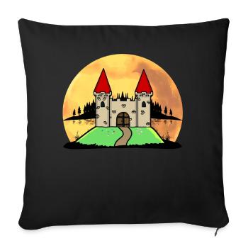 Middle Ages Castle Castle Fortress Nature Fantasy - Sofa pillowcase 17,3'' x 17,3'' (45 x 45 cm) - black - Front