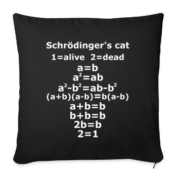 Schrödinger's Cat Physics Geek Teacher Saying - Sofa pillowcase 17,3'' x 17,3'' (45 x 45 cm) - black - Front