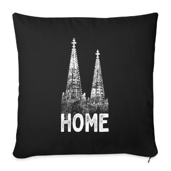 Cologne Heimat Home Carnival Love Cologne Cologne Cathedral - Sofa pillowcase 17,3'' x 17,3'' (45 x 45 cm) - black - Front