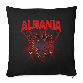 Albania Albanian Eagle - Sofa pillowcase 17,3'' x 17,3'' (45 x 45 cm) - black - Front